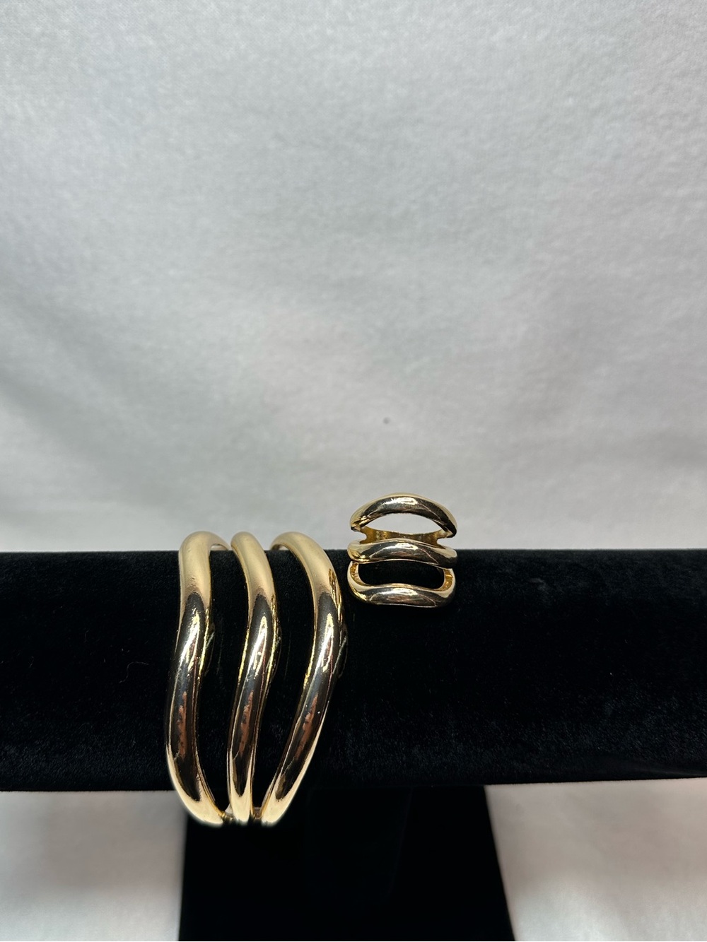 Gold-Tone Triple Bangle Bracelet and Ring Set - Women's Jewelry